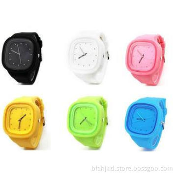 Square Face Silicone Jelly Watch Jelly Silicon Unisex Casua